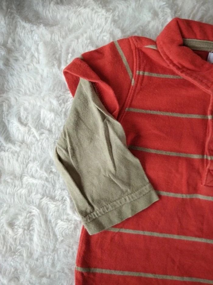 Polo tee shirt manches longues Garçon 6 mois Obaïbi 100% coton - photo numéro 3