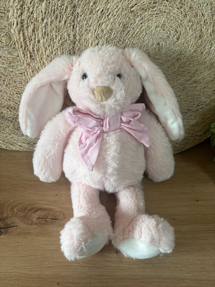Doudou lapin foulard rose atmosphera - photo numéro 2