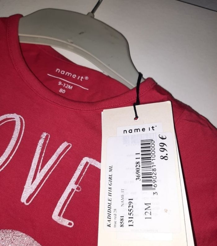 tee shirt name it love it taille 12 mois - photo numéro 2
