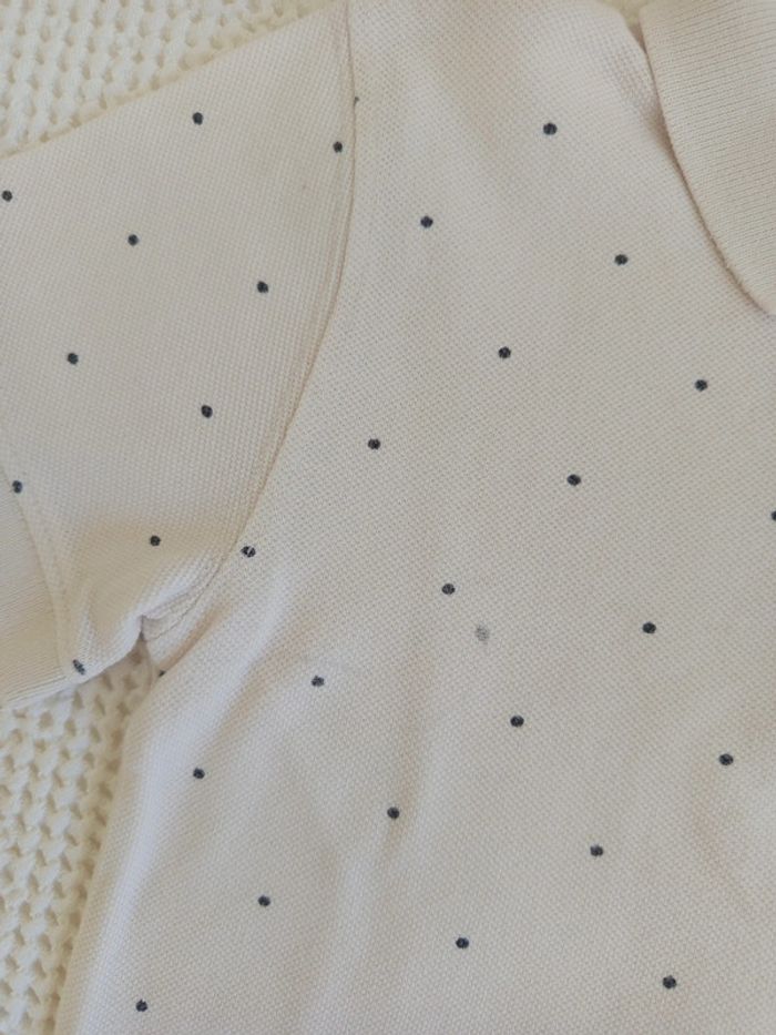 Polo en coton blanc à pois Mango Kids 5 / 6 ans - photo numéro 3