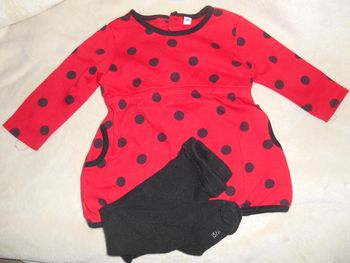 Ensemble bébé fille 6 mois robe et collants