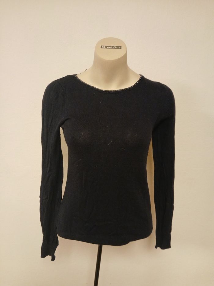 Pull bleu marine et argenté - photo numéro 2
