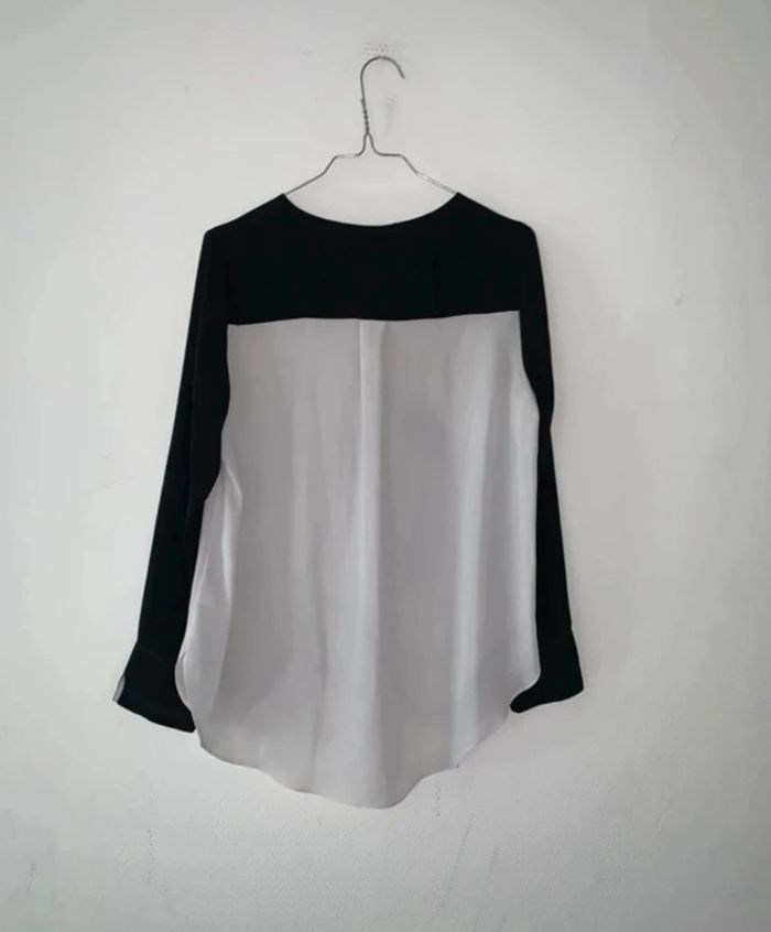 Blouse blanche et noire femme taille 38 - photo numéro 2