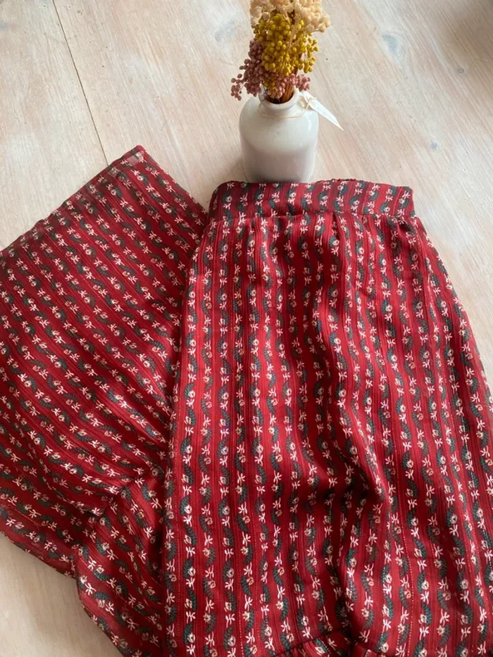 Jupe longue imprimée rouge La petite étoile - Taille 2