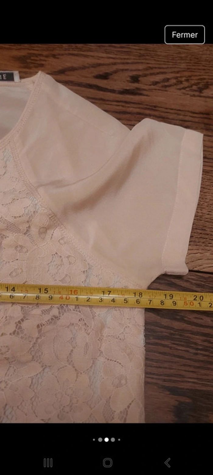 Jolie Blouse  100% soie rose pâle Gigue t 36 - photo numéro 12