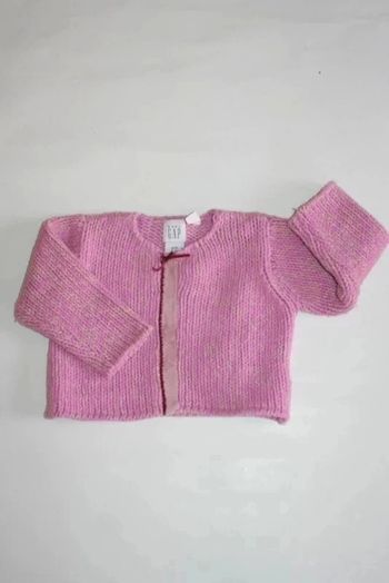 Gilet chaud rose/écru Gap 6/12m