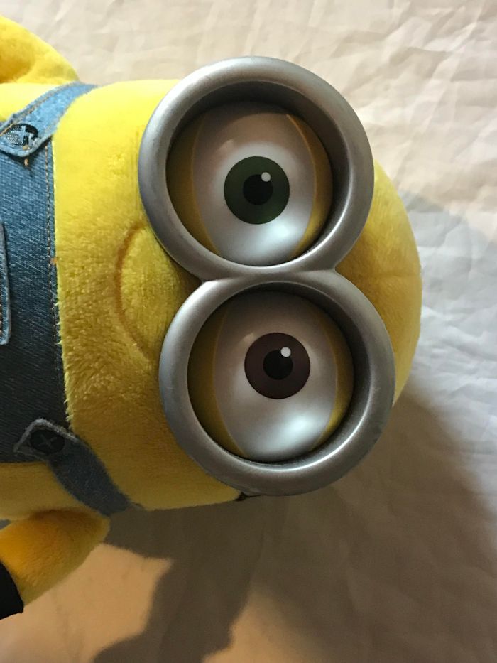 Petite Capsule Jaune Paire Lunettes Grise 2 Yeux Culotte Salopette Jean Peluche Petits Enfants Bébés - photo numéro 2