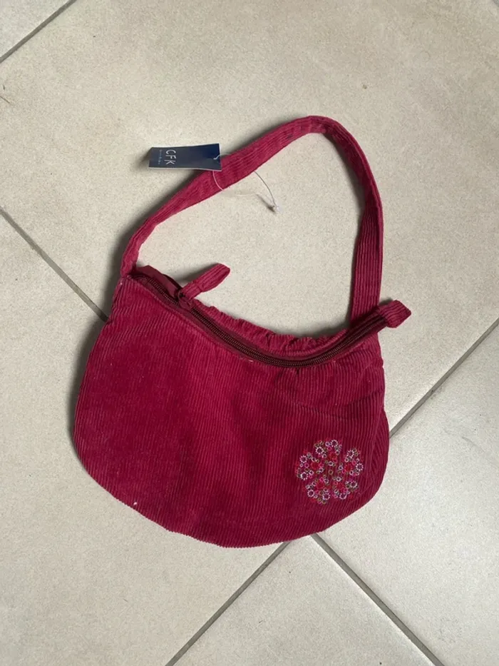 Sac à main pour fille en velours CFK Monoprix Neuf