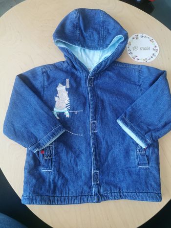 Manteau demi-saison en jeans bébé garçon 18mois marese