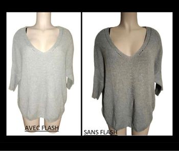 Pull gris/argenté taille M