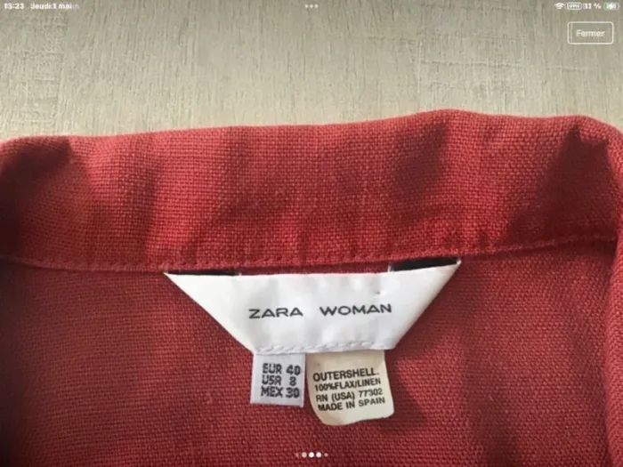 Veste lin zara - photo numéro 2