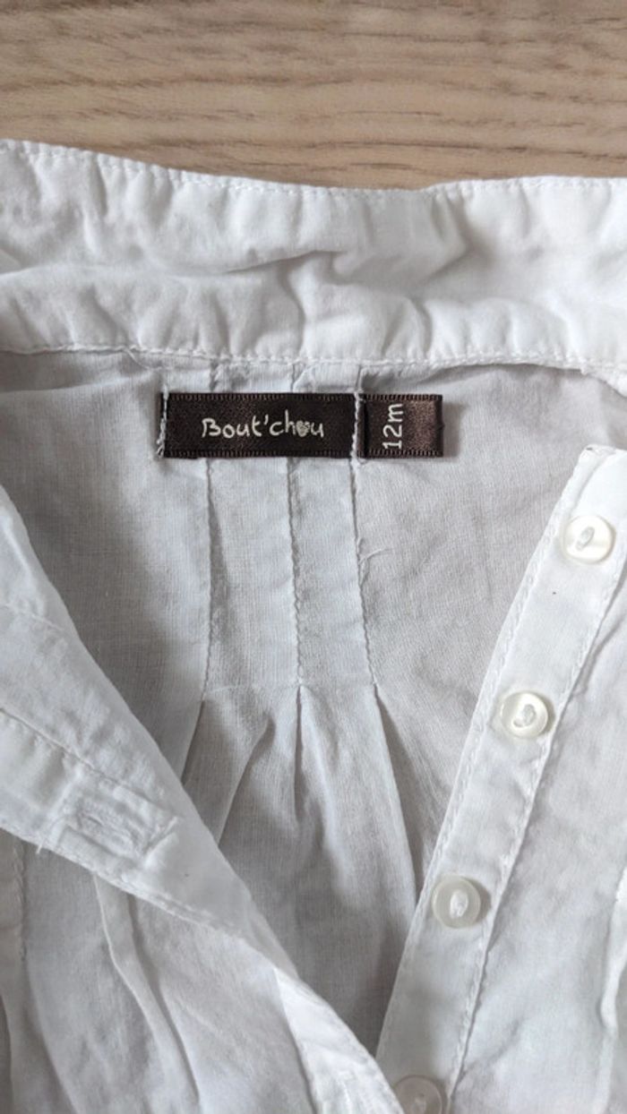 Chemisier Blanc Bout'Chou 12 Mois - photo numéro 3