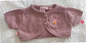 Boléro bébé fille 12 mois mauve tricoté Influx