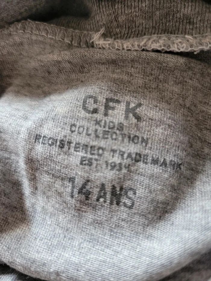 Tee shirt col roulé gris CFK 14 ans ski surf - photo numéro 4