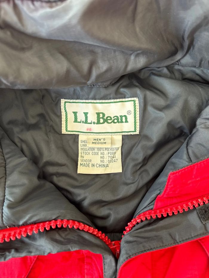 Veste coupe-vent L.L. Bean rouge et noire – Taille M homme - photo numéro 3