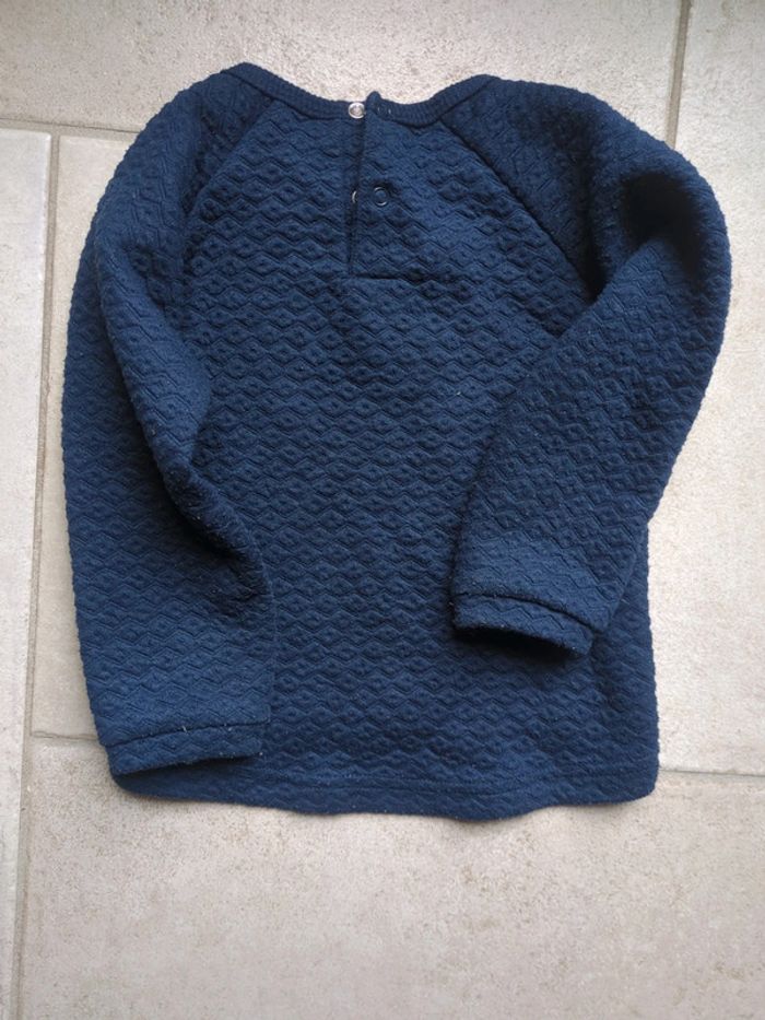 Pull fille bleu et doré 24 mois - photo numéro 3