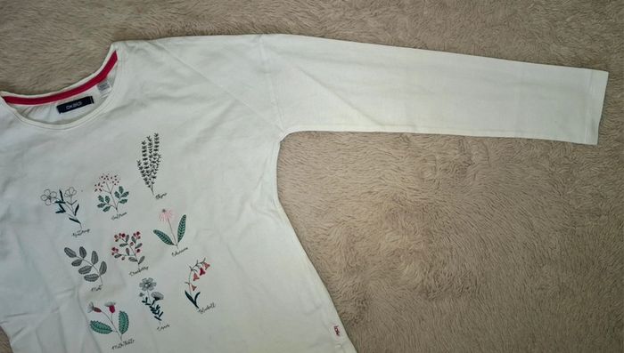 T shirt blanc feuille 10 ans okaidi - photo numéro 6