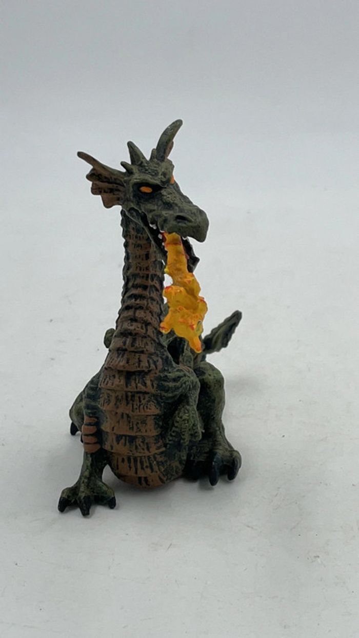 Figurine Papo Dragon vert avec Flamme 10 x 12 cm 1999 - photo numéro 3