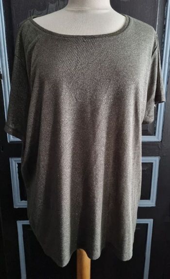 T-shirt kaki pailleté taille L
