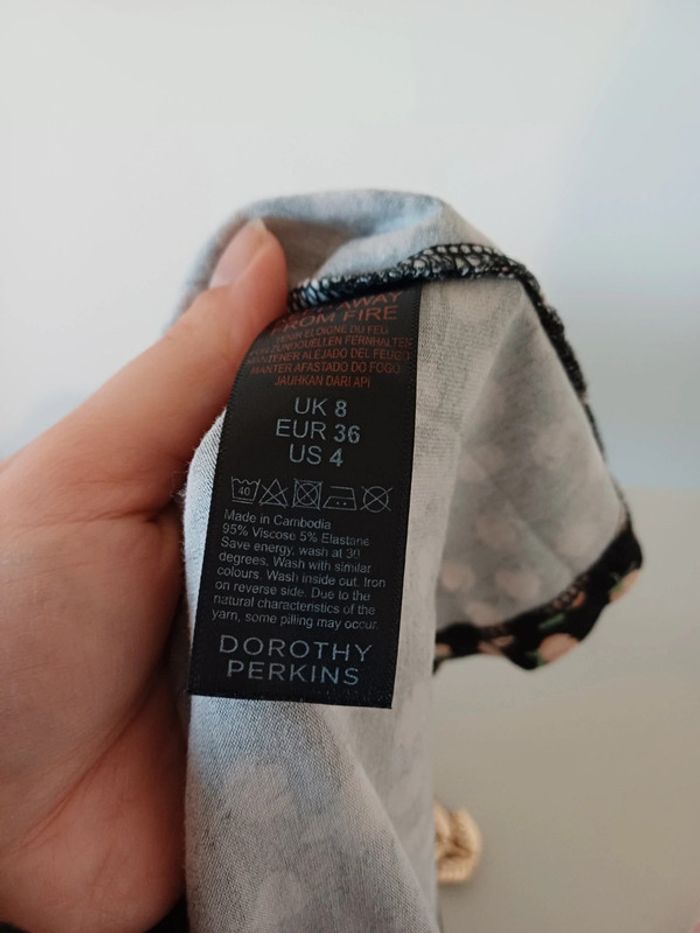 Robe longue noire à motifs Dorothy Perkins taille S 36 - photo numéro 9