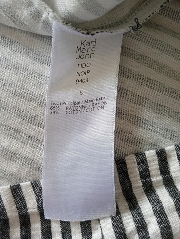 Karl Marc John- chemise à rayures taille S | noir et blanc - photo numéro 4