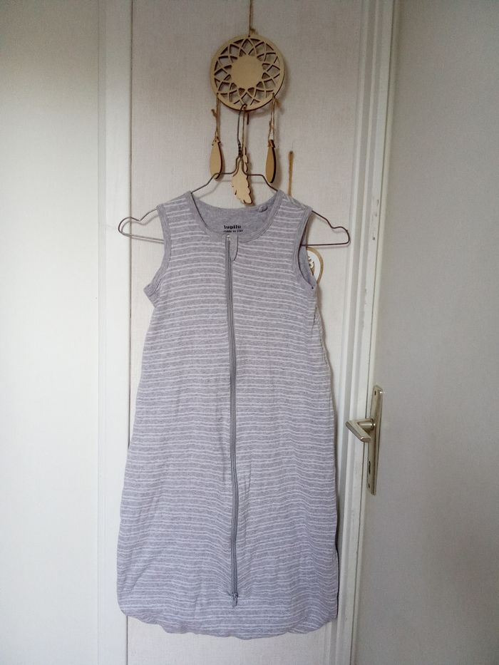 Turbulette,gigoteuse mi saison , été rayé gris, bébé garçon 90 cm de 6 à 24 mois environ Tog 1