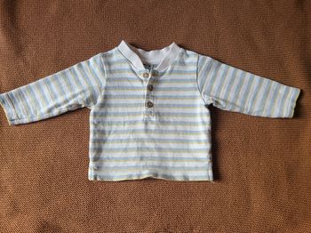 T-shirt manches longues col boutonné Tape à l’Œil