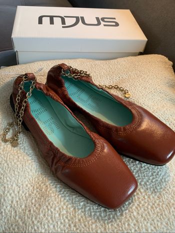 🥿Ballerines cuir marron MJUS neuves 37