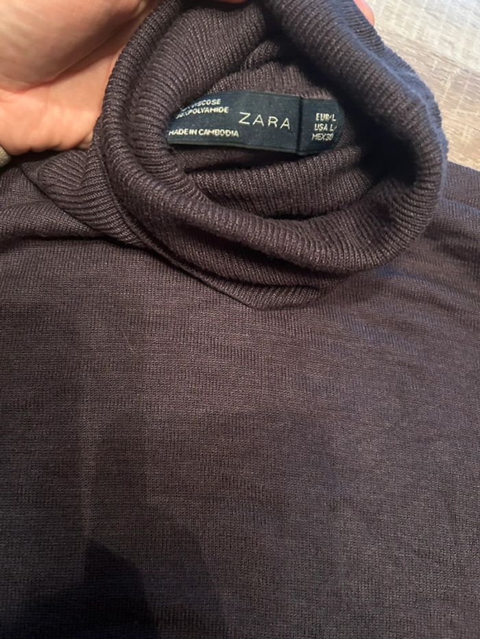 Pull col roulé Zara noir femme - photo numéro 2