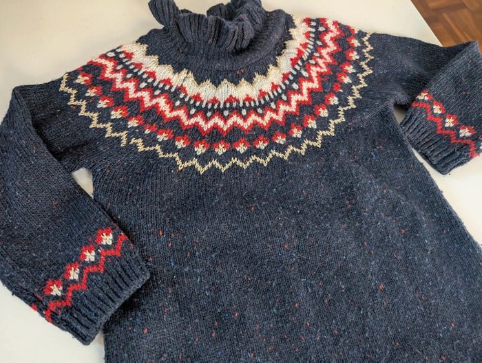 Robe pull Cyrillus jacquard en laine 3 ans - photo numéro 2