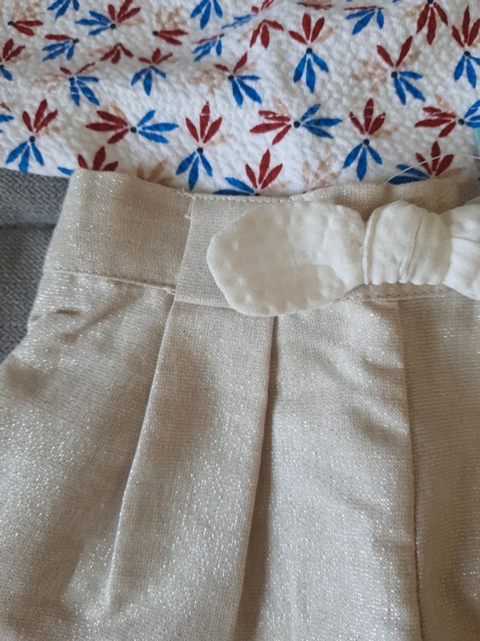 Ensemble Obaïbi blouse et short taille 3 mois neuf avec étiquettes - photo numéro 3