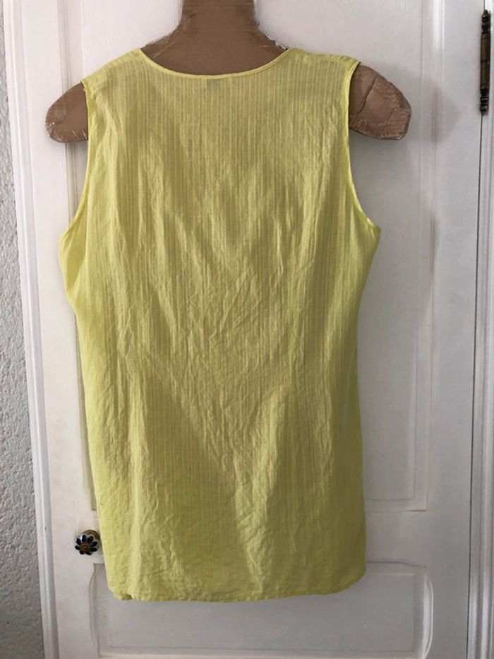 AN62- Blouse longue vert anis « fleur de sel » T 50 - photo numéro 2