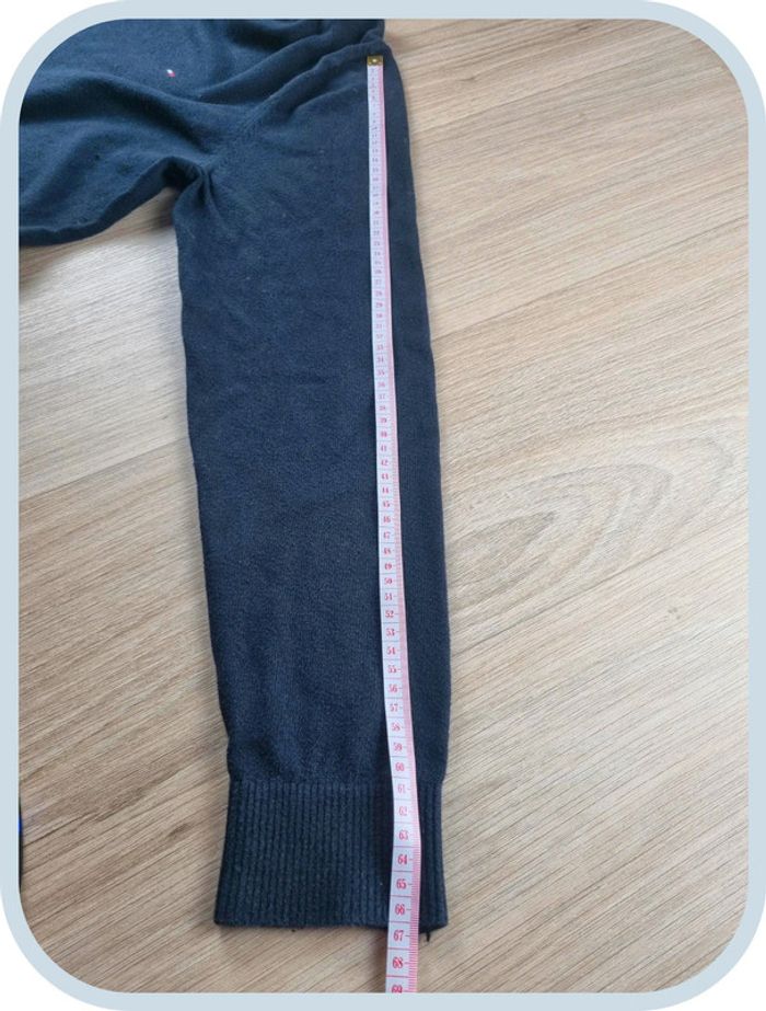 Pull col V bleue Tommy Hilfiger " Pima Cotton Cashmere " Taille L - photo numéro 6