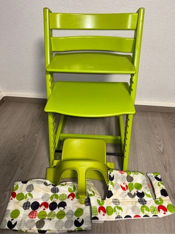 Chaise Tripp Trapp Stokke verte + Babyset - photo numéro 2