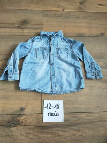 Chemise bleu clair manches longues pour bébé garçon 12 mois Zara