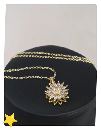 Collier pendentifs tournesol rotatif 🌻 acier inoxydable dorée