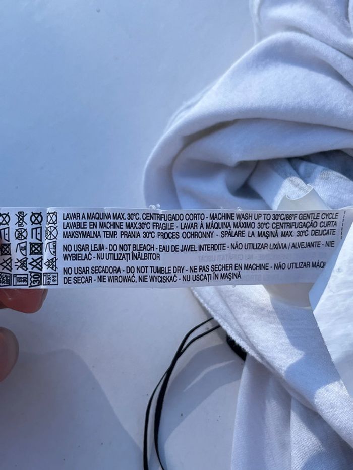 T-shirt long imprimé avec touches de strass - noir et blanc - photo numéro 11