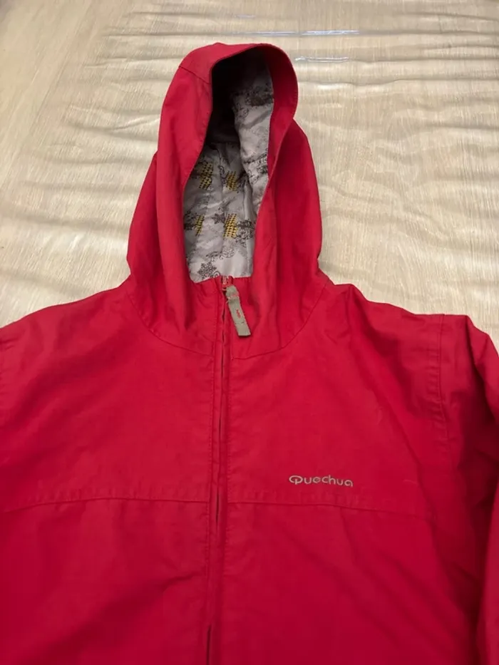 Coupe vent rouge intérieur gris 12 ans quechua - photo numéro 2