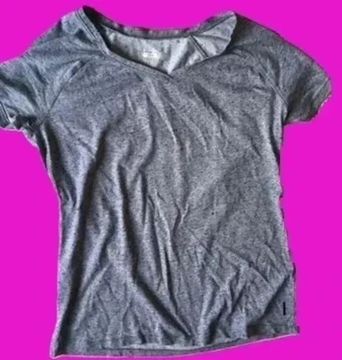 T-Shirt Slim Gris Sport -Taille L- Léger Respirant