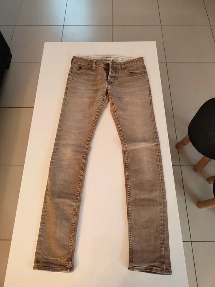 Jean beige grisé création française - photo numéro 2