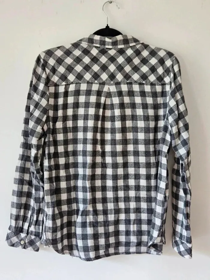 Chemise à carreaux blanche et grise Dex taille 38/M - photo numéro 3