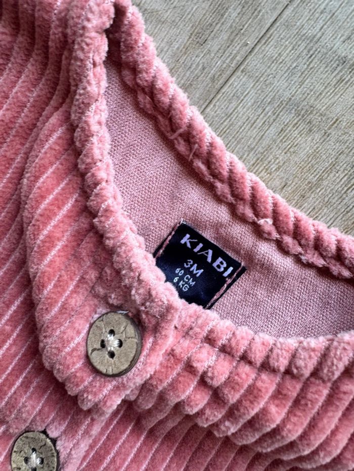 Robe velours côtelé rose - photo numéro 2