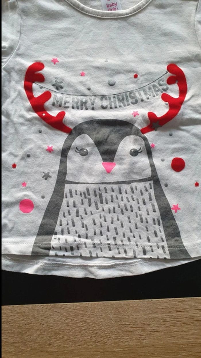 Ensemble tee-shirt et pantalon polaire Noël 86 cm - photo numéro 3