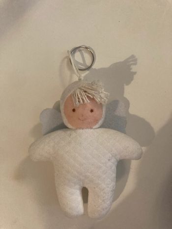 Porte-clé doudou ange blanc Trousselier
