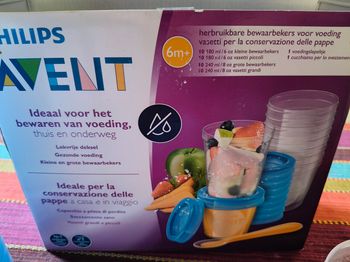 Lot pots de conservation repas bébé Philips Avent