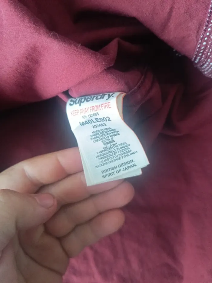 Chemise a point rouge bordeaux Superdry - photo numéro 3