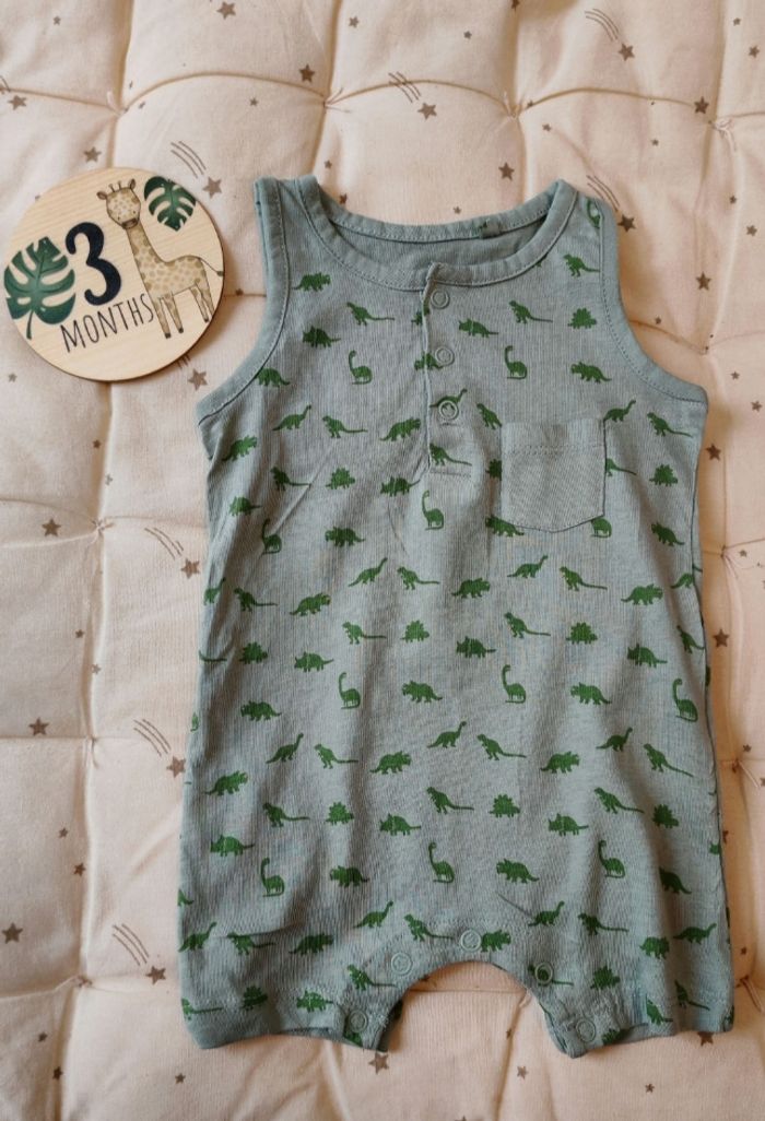 Combishort dinosaure bébé 3 mois