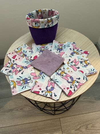 Panière avec 10 lingettes lavables