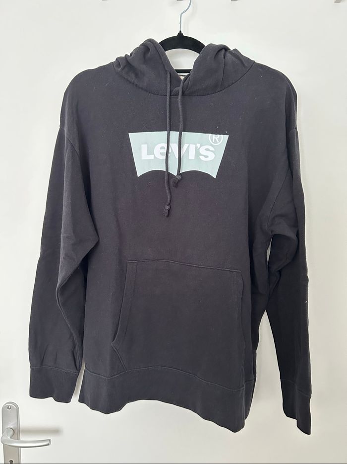 Sweat noir molletonné à capuche levi’s L - photo numéro 2