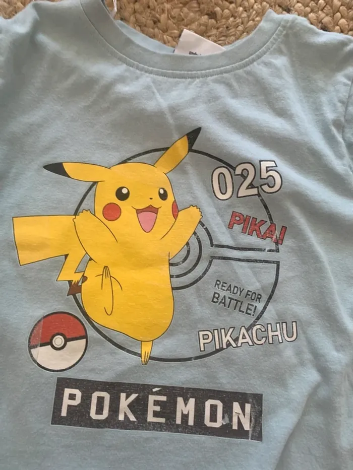T-shirt bleu pikachu - photo numéro 5